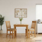 Eetkamerstoelen set van 2 massief eikenhout beige 45x59x92 cm