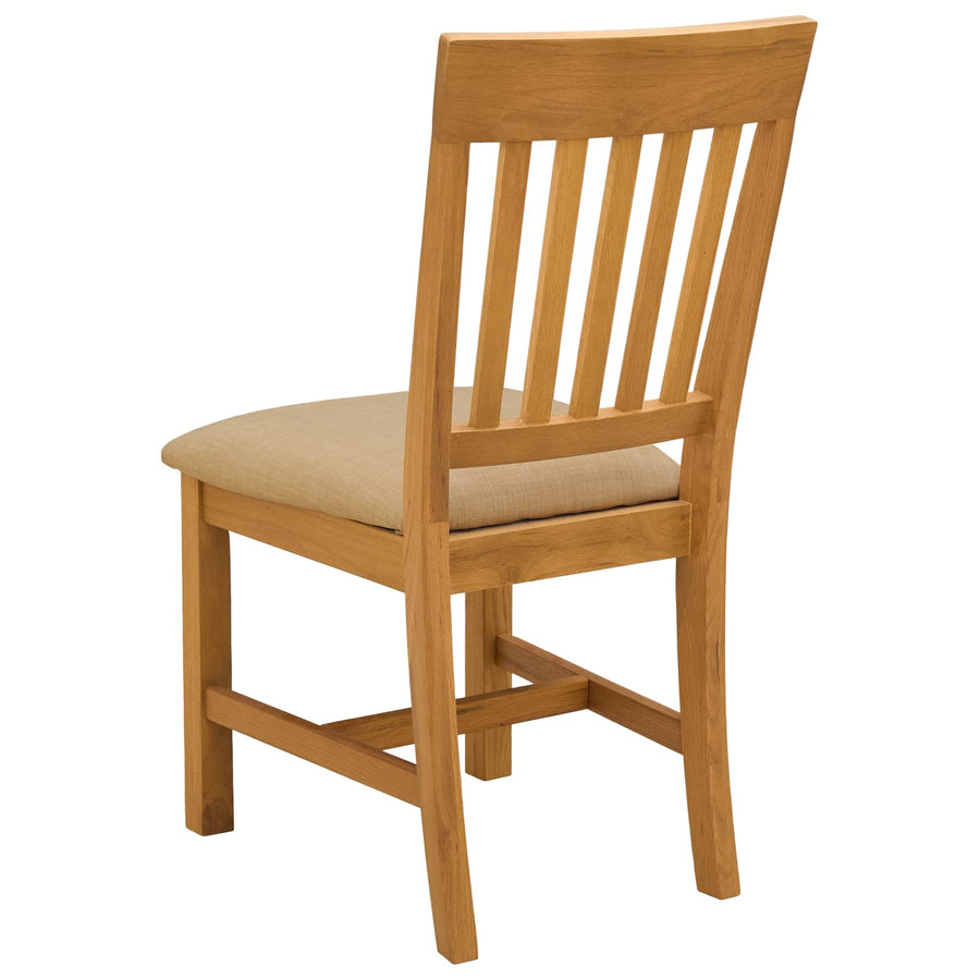 Eetkamerstoel 2 pcs Massief Eikenhout Beige 45 x 59 x 92 cm