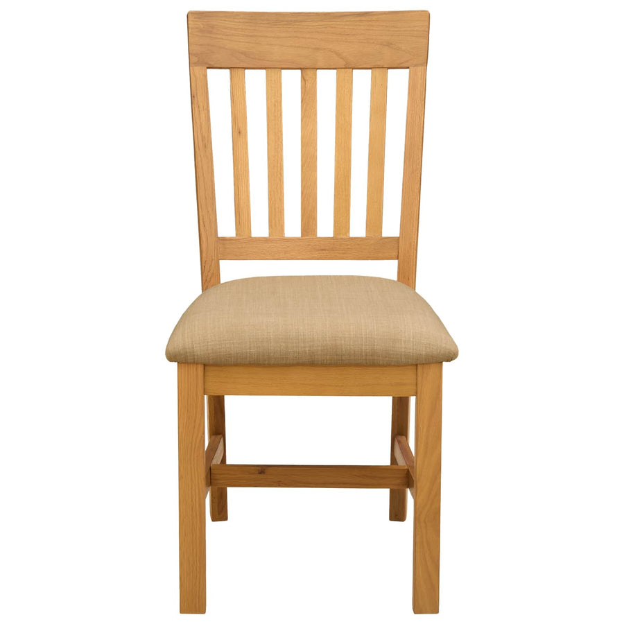 Eetkamerstoel 2 pcs Massief Eikenhout Beige 45 x 59 x 92 cm