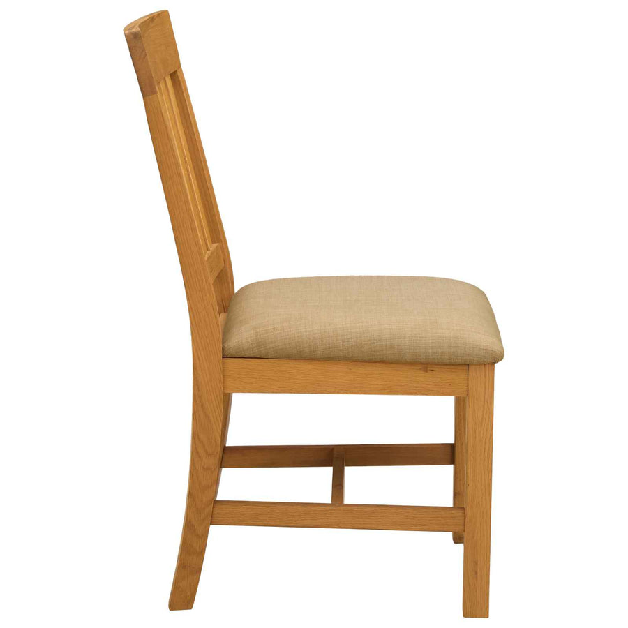 Eetkamerstoel 2 pcs Massief Eikenhout Beige 45 x 59 x 92 cm