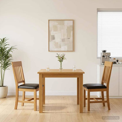 Eetkamerstoel 2 pcs Massief Eikenhout Zwart 45 x 59 x 92 cm