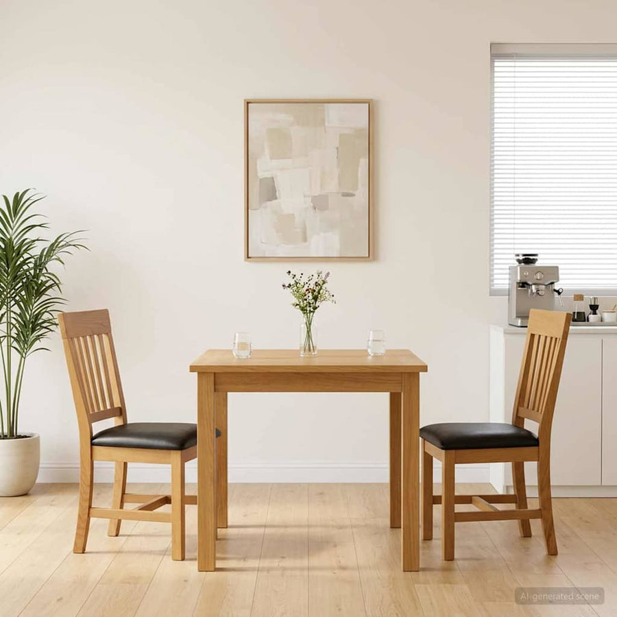 Eetkamerstoel 2 pcs Massief Eikenhout Zwart 45 x 59 x 92 cm