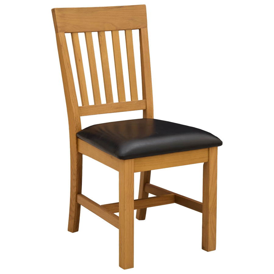 Eetkamerstoel 2 pcs Massief Eikenhout Zwart 45 x 59 x 92 cm