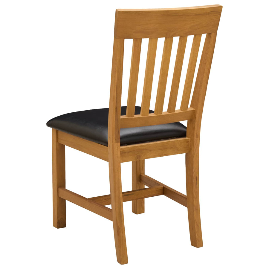 Eetkamerstoel 2 pcs Massief Eikenhout Zwart 45 x 59 x 92 cm