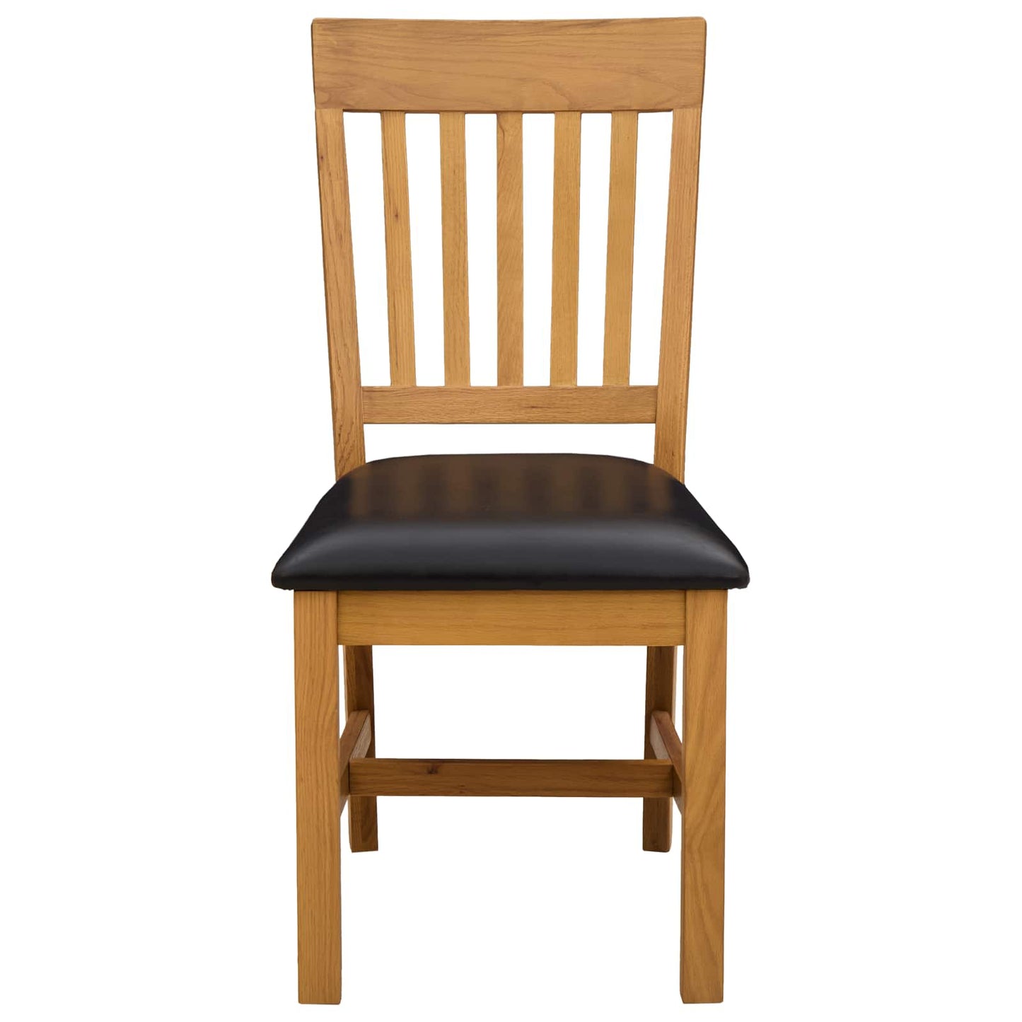 Eetkamerstoel 2 pcs Massief Eikenhout Zwart 45 x 59 x 92 cm