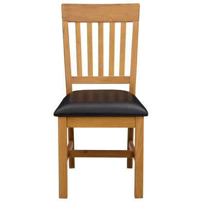 Eetkamerstoel 2 pcs Massief Eikenhout Zwart 45 x 59 x 92 cm