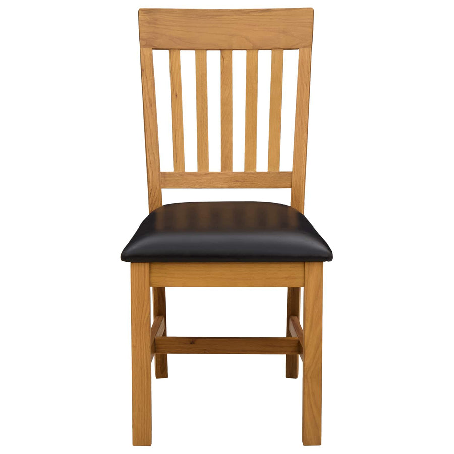 Eetkamerstoel 2 pcs Massief Eikenhout Zwart 45 x 59 x 92 cm