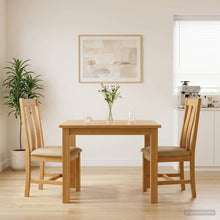 Eetkamerstoel 2 pcs Massief Eikenhout Beige 45 x 54 x 100 cm