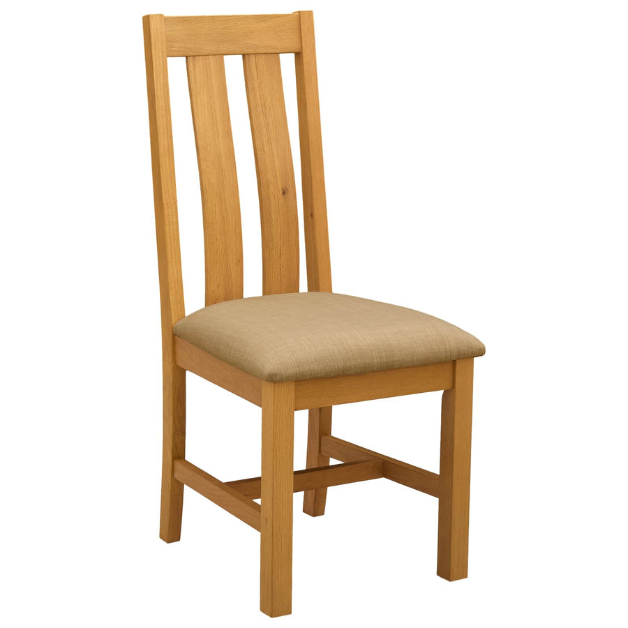 Eetkamerstoel 2 pcs Massief Eikenhout Beige 45 x 54 x 100 cm