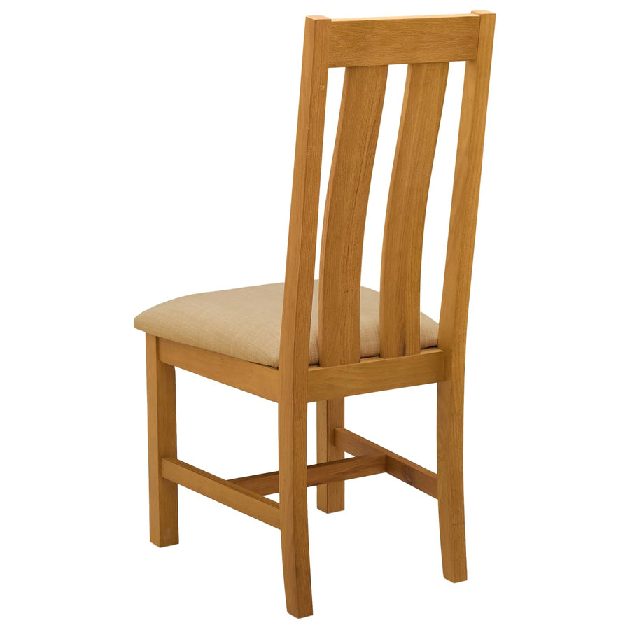 Eetkamerstoel 2 pcs Massief Eikenhout Beige 45 x 54 x 100 cm