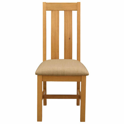 Eetkamerstoel 2 pcs Massief Eikenhout Beige 45 x 54 x 100 cm