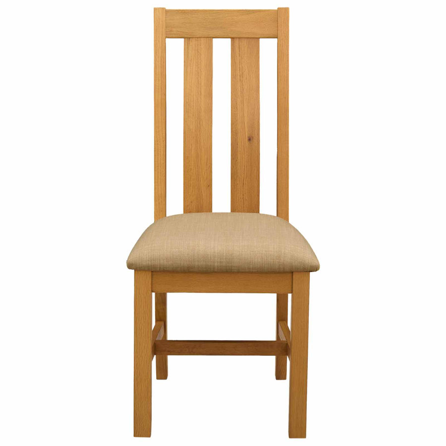 Eetkamerstoel 2 pcs Massief Eikenhout Beige 45 x 54 x 100 cm