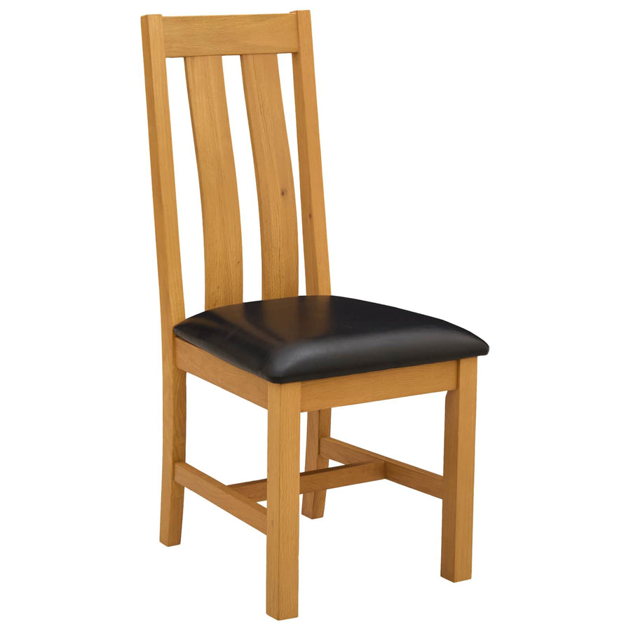 Eetkamerstoel 2 pcs Massief Eikenhout Zwart 45 x 54 x 100 cm