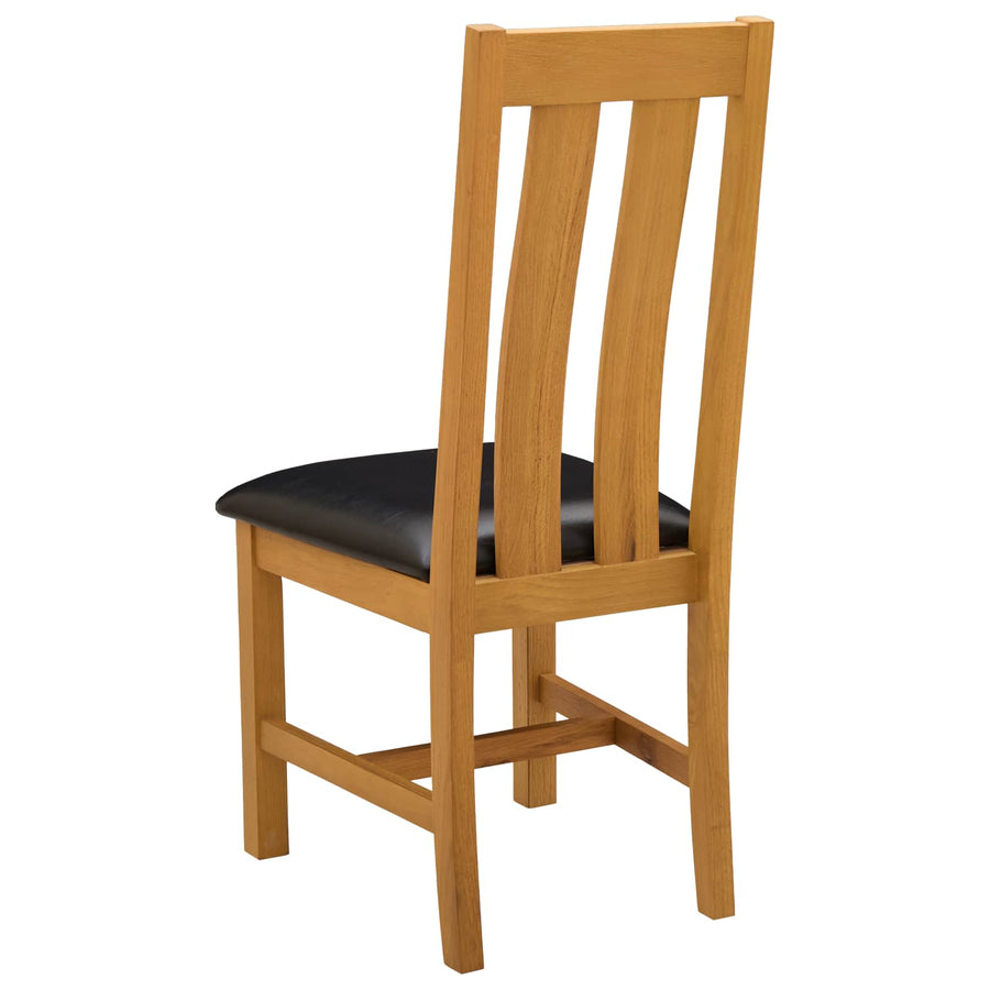 Eetkamerstoel 2 pcs Massief Eikenhout Zwart 45 x 54 x 100 cm