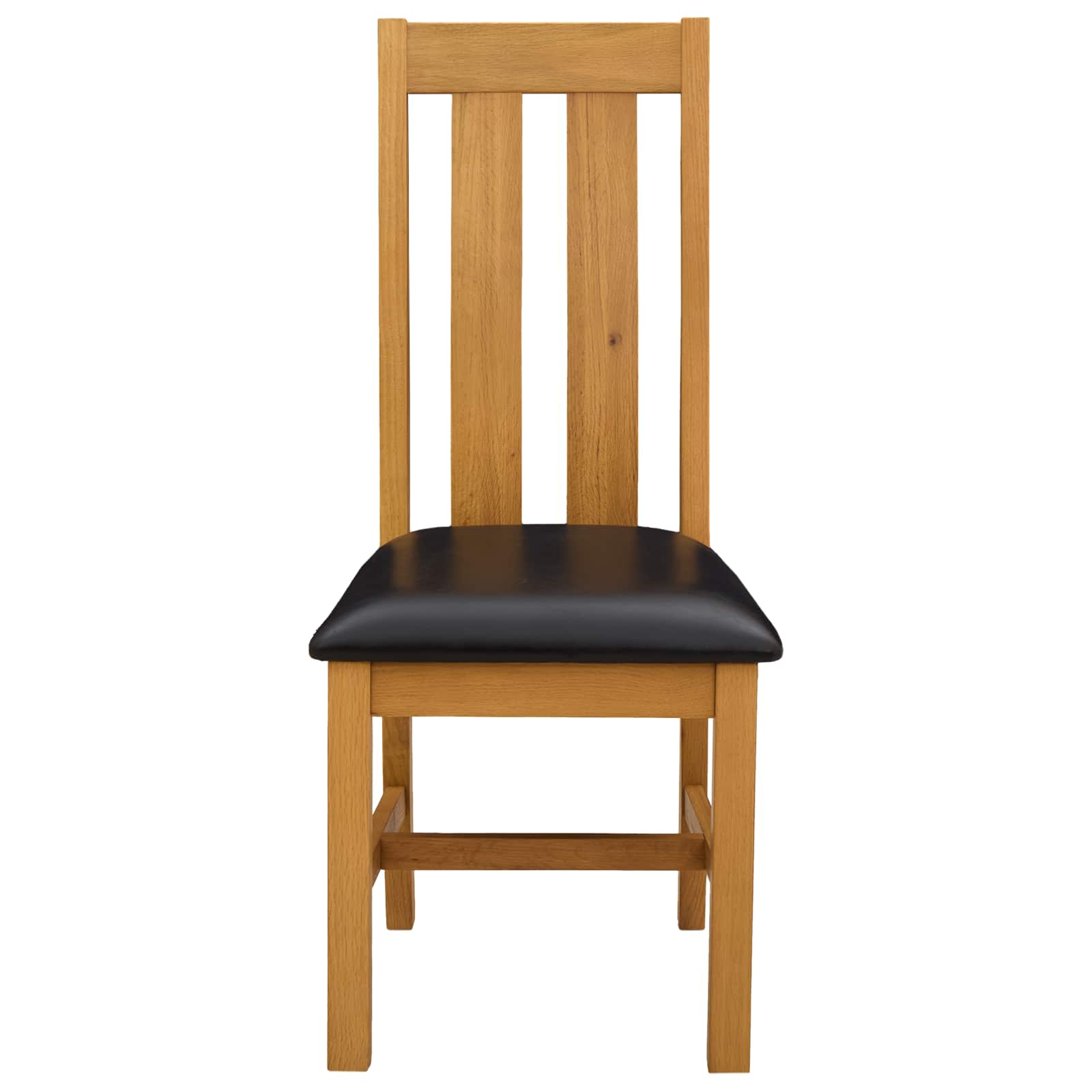 Eetkamerstoel 2 pcs Massief Eikenhout Zwart 45 x 54 x 100 cm