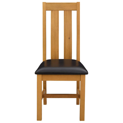 Eetkamerstoel 2 pcs Massief Eikenhout Zwart 45 x 54 x 100 cm