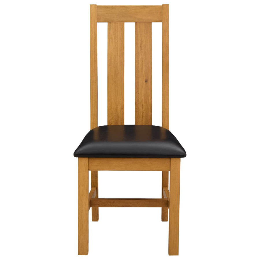 Eetkamerstoel 2 pcs Massief Eikenhout Zwart 45 x 54 x 100 cm