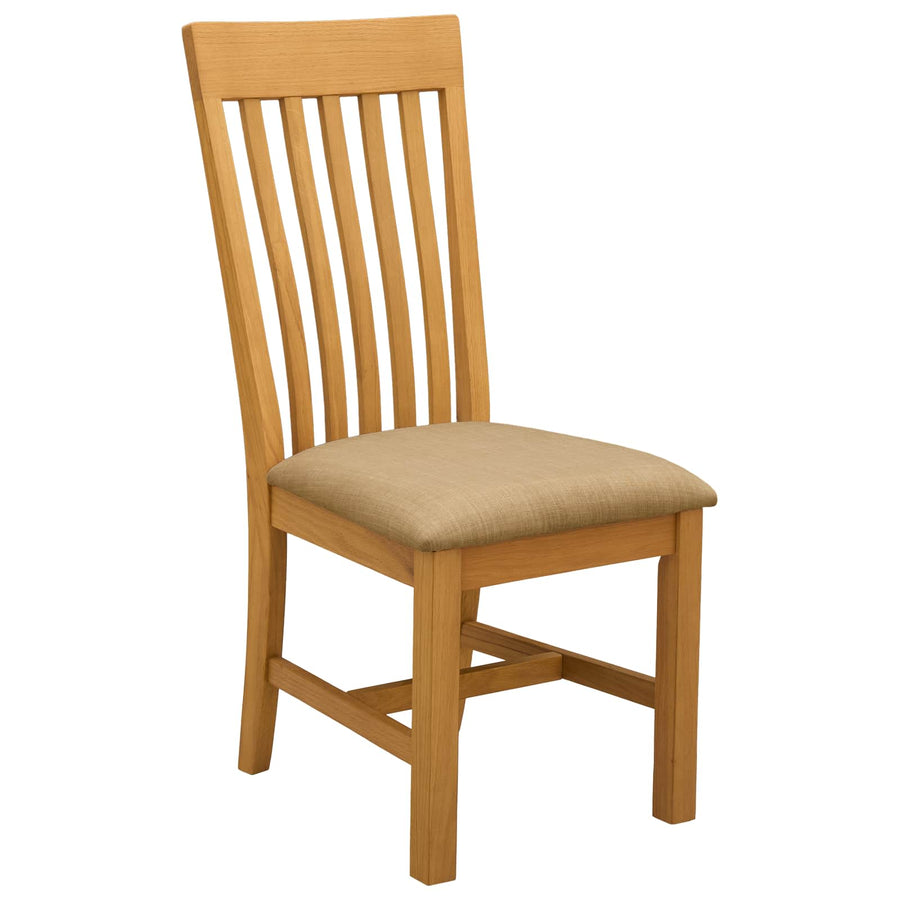 Eetkamerstoel 2 pcs Massief Eikenhout Beige 45 x 59,5 x 100 cm
