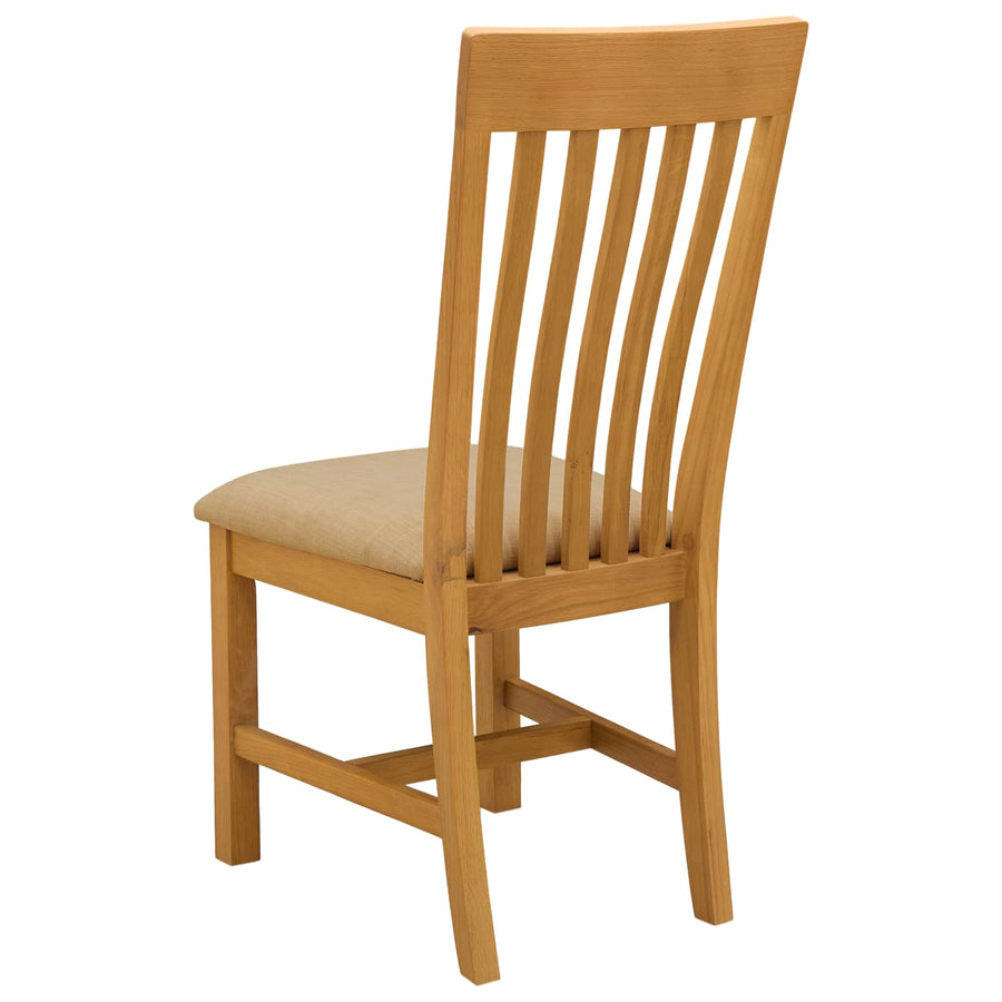 Eetkamerstoel 2 pcs Massief Eikenhout Beige 45 x 59,5 x 100 cm