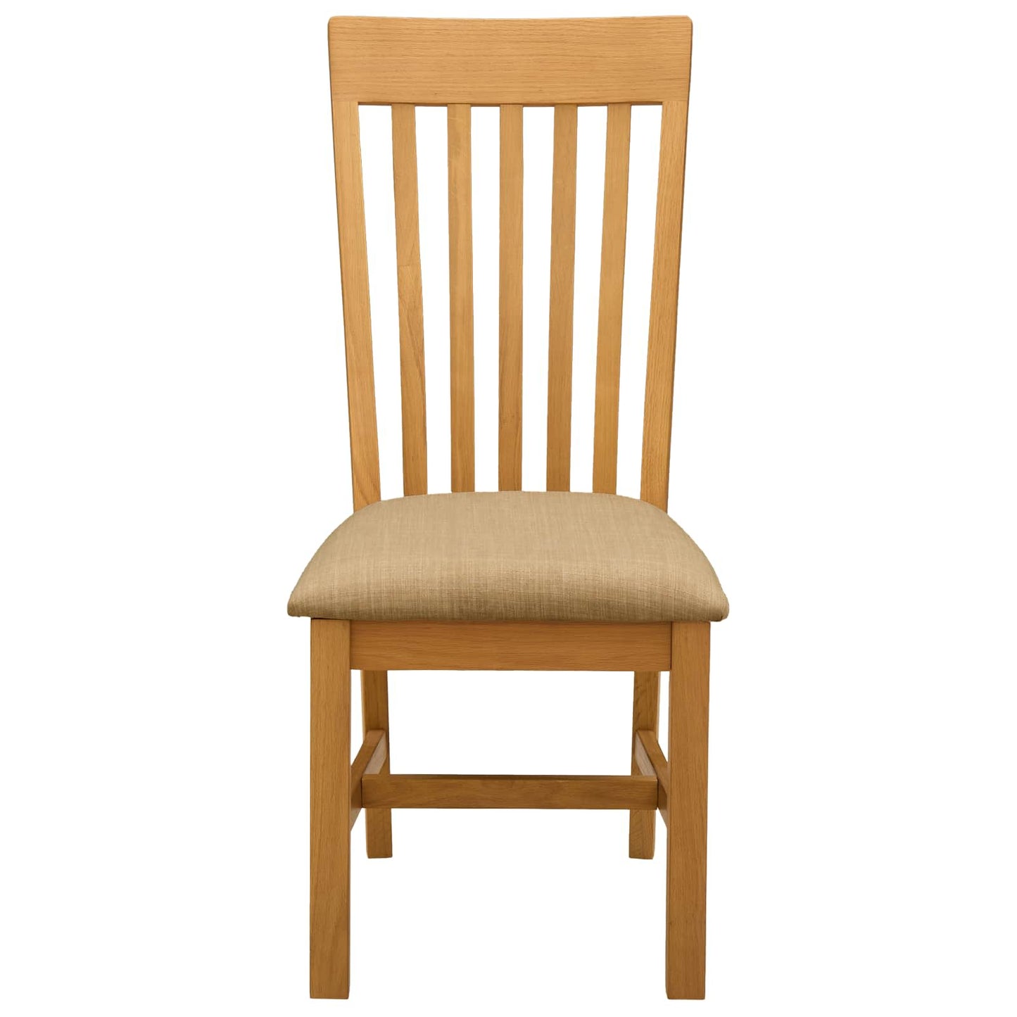Eetkamerstoel 2 pcs Massief Eikenhout Beige 45 x 59,5 x 100 cm