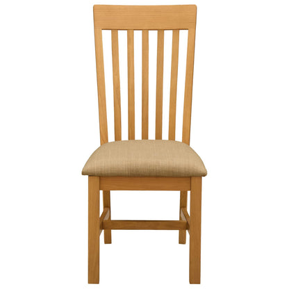 Eetkamerstoel 2 pcs Massief Eikenhout Beige 45 x 59,5 x 100 cm