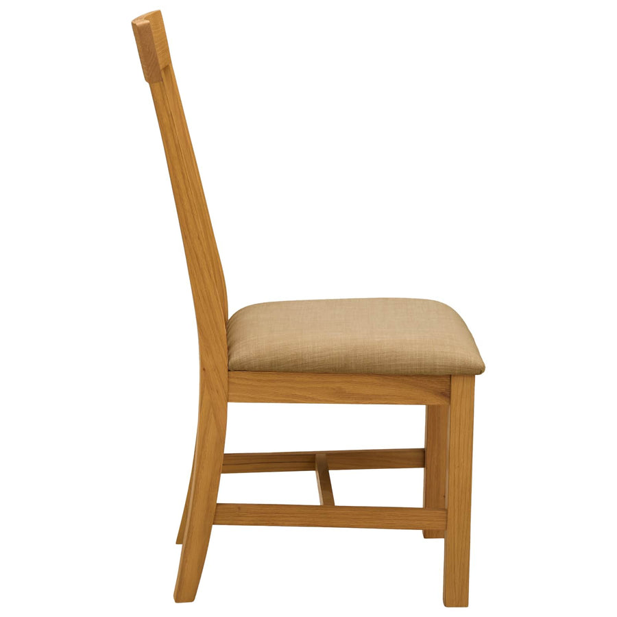 Eetkamerstoel 2 pcs Massief Eikenhout Beige 45 x 59,5 x 100 cm