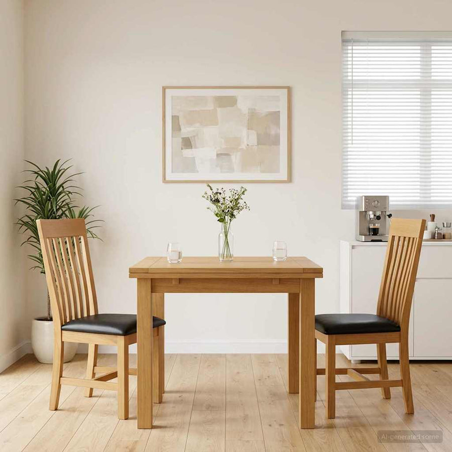 Eetkamerstoel 2 pcs Massief Eikenhout Zwart 45 x 59,5 x 100 cm