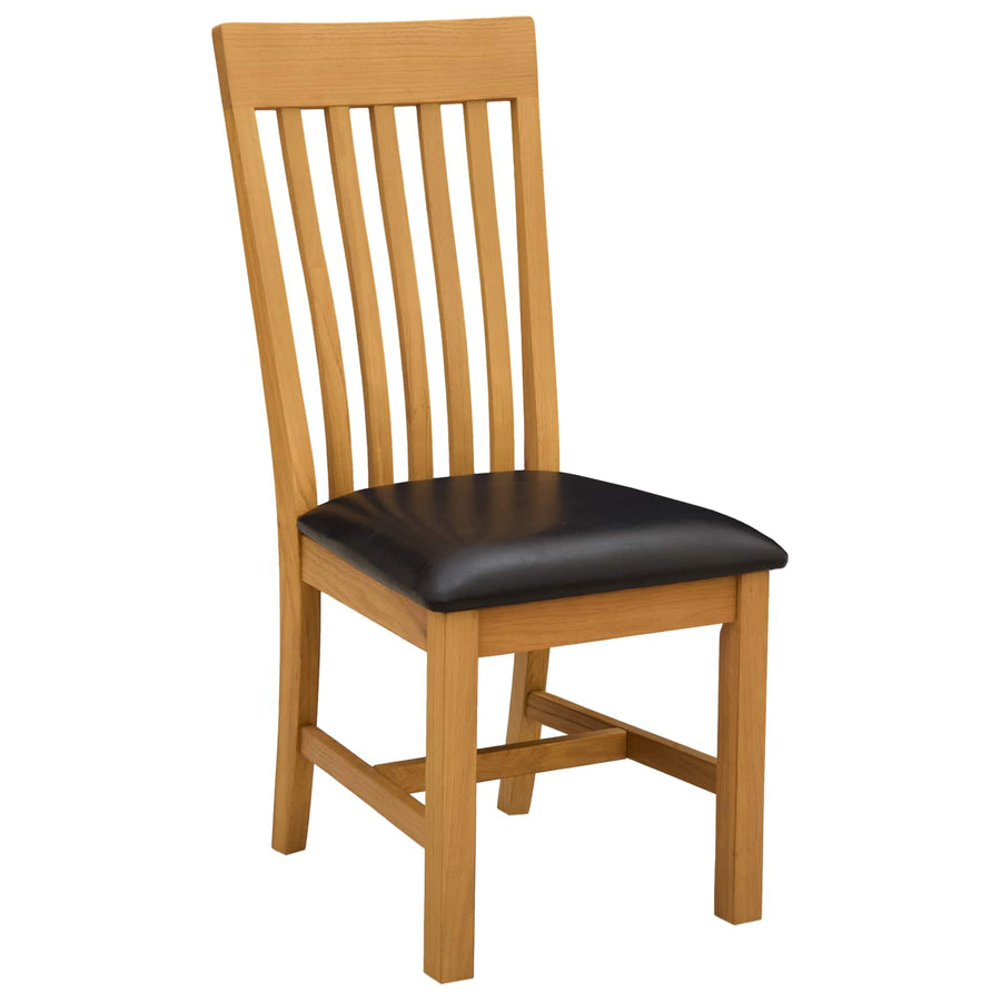 Eetkamerstoel 2 pcs Massief Eikenhout Zwart 45 x 59,5 x 100 cm
