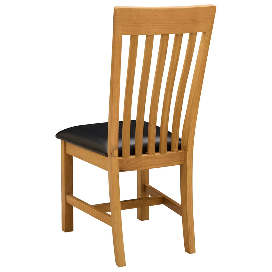 Eetkamerstoel 2 pcs Massief Eikenhout Zwart 45 x 59,5 x 100 cm