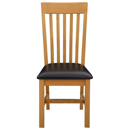 Eetkamerstoel 2 pcs Massief Eikenhout Zwart 45 x 59,5 x 100 cm