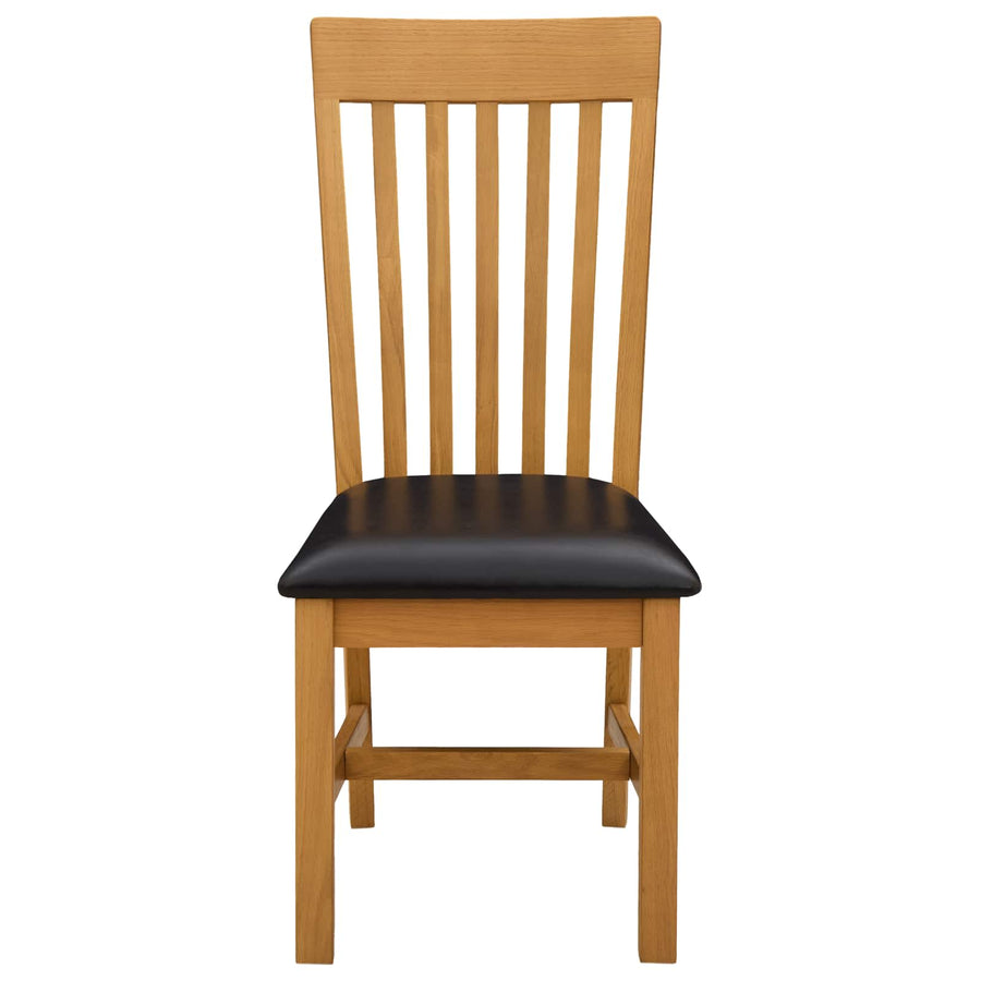 Eetkamerstoel 2 pcs Massief Eikenhout Zwart 45 x 59,5 x 100 cm