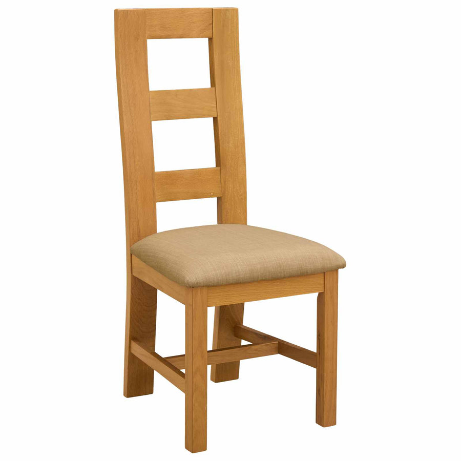 Eetkamerstoel 2 pcs Massief Eikenhout Beige 45 x 51 x 105 cm