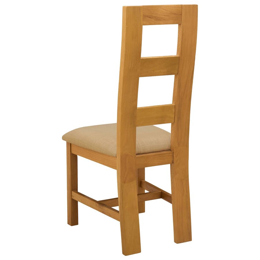 Eetkamerstoel 2 pcs Massief Eikenhout Beige 45 x 51 x 105 cm