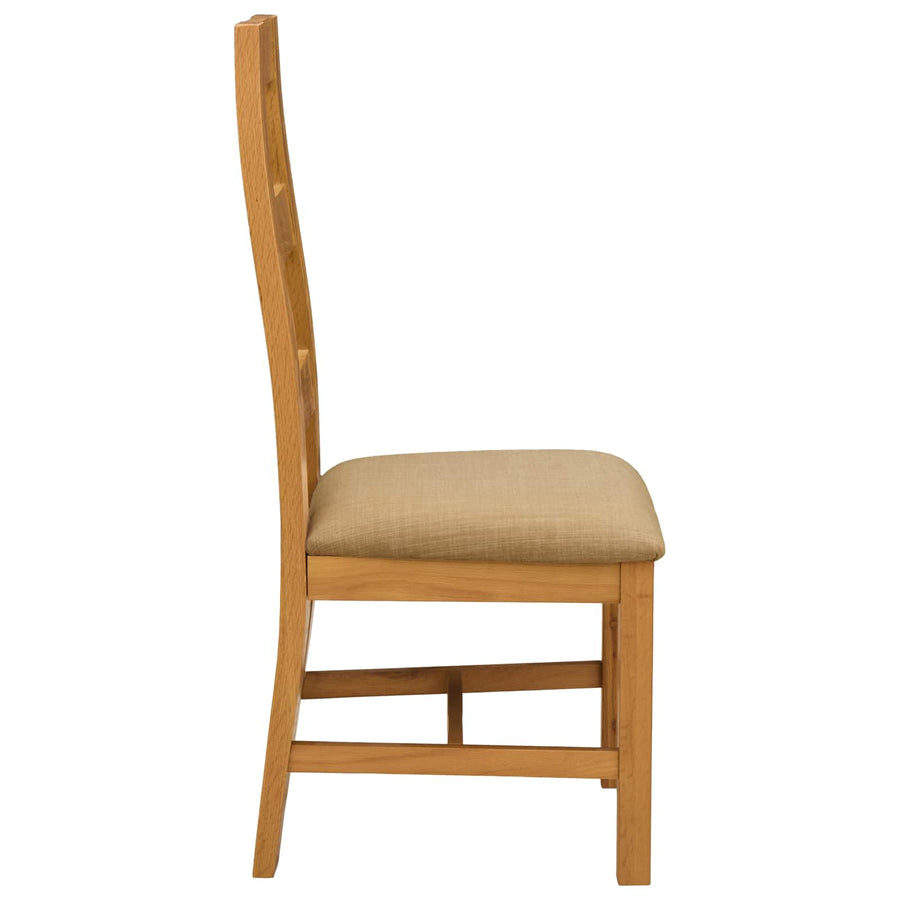 Eetkamerstoel 2 pcs Massief Eikenhout Beige 45 x 51 x 105 cm