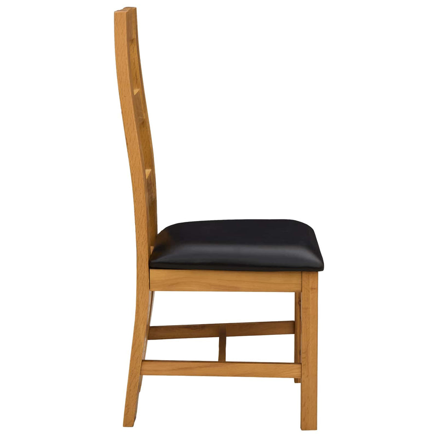 Eetkamerstoel 2 pcs Massief Eikenhout Zwart 45 x 51 x 105 cm