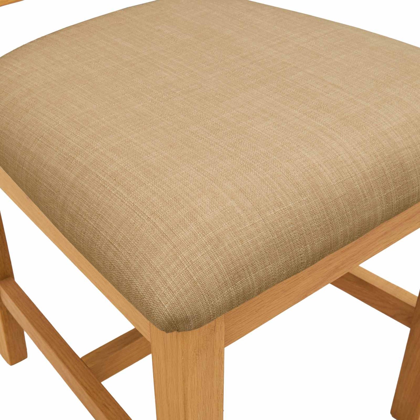 Eetkamerstoel 2 pcs Massief Eikenhout Beige 45 x 54 x 105 cm