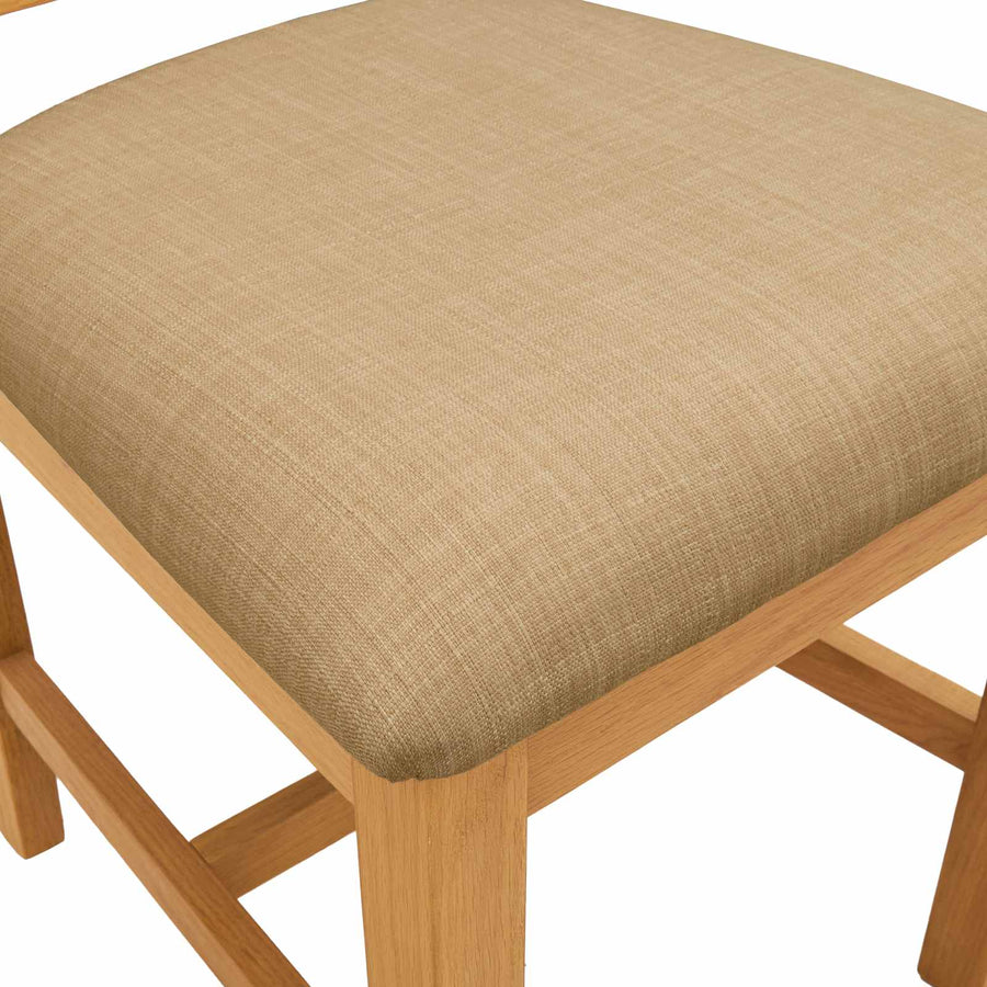 Eetkamerstoel 2 pcs Massief Eikenhout Beige 45 x 54 x 105 cm