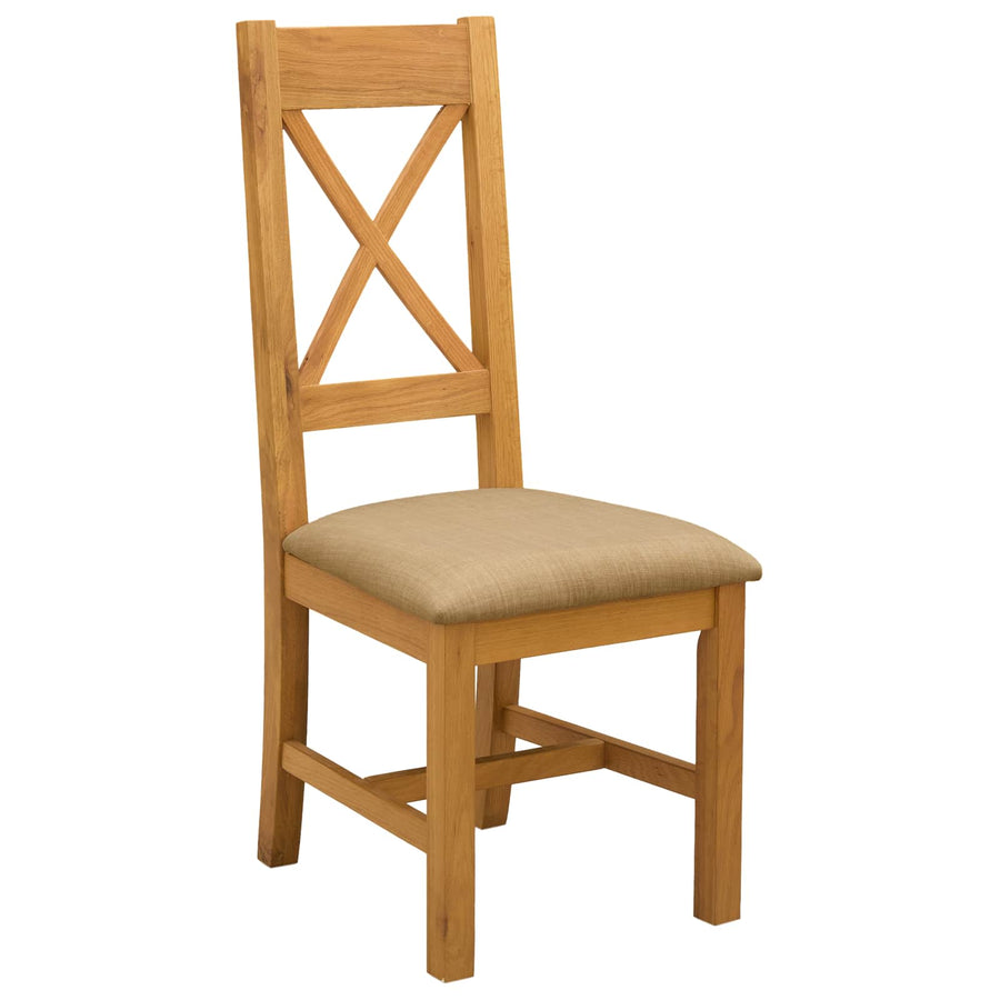 Eetkamerstoel 2 pcs Massief Eikenhout Beige 45 x 54 x 105 cm