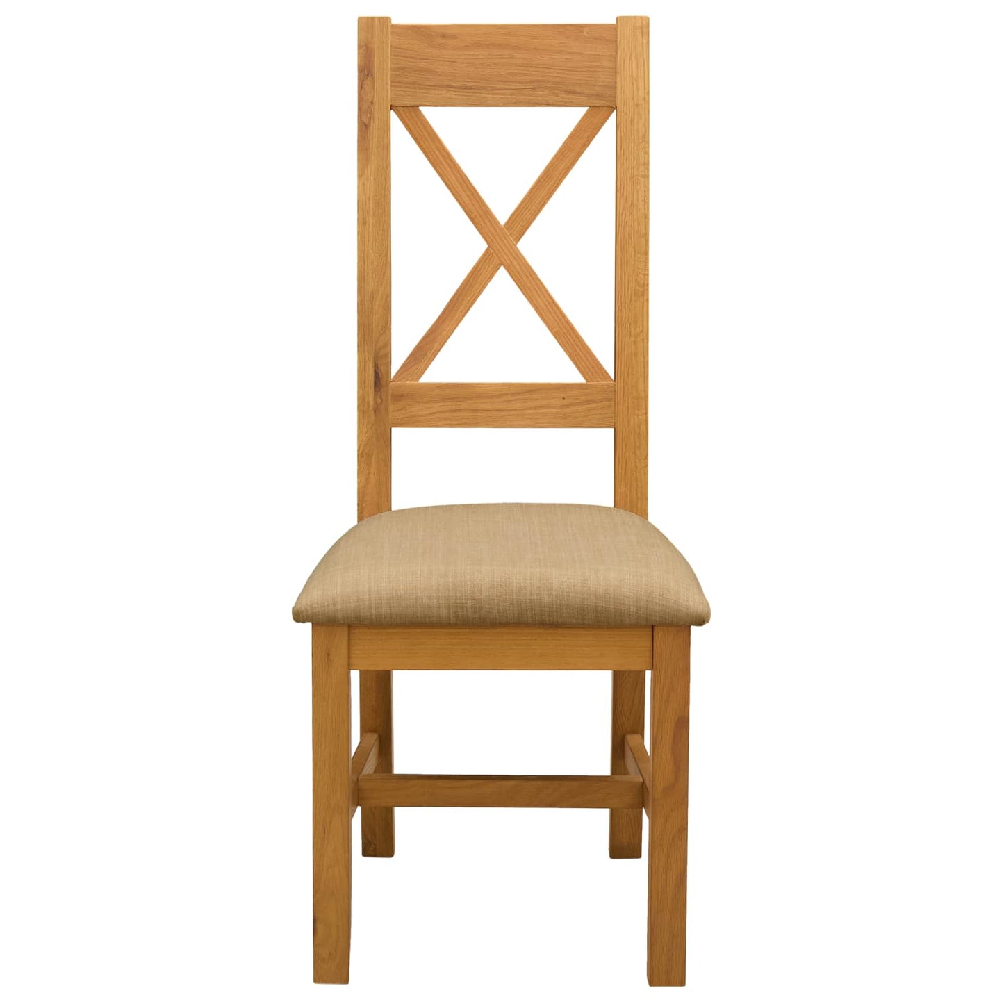 Eetkamerstoel 2 pcs Massief Eikenhout Beige 45 x 54 x 105 cm