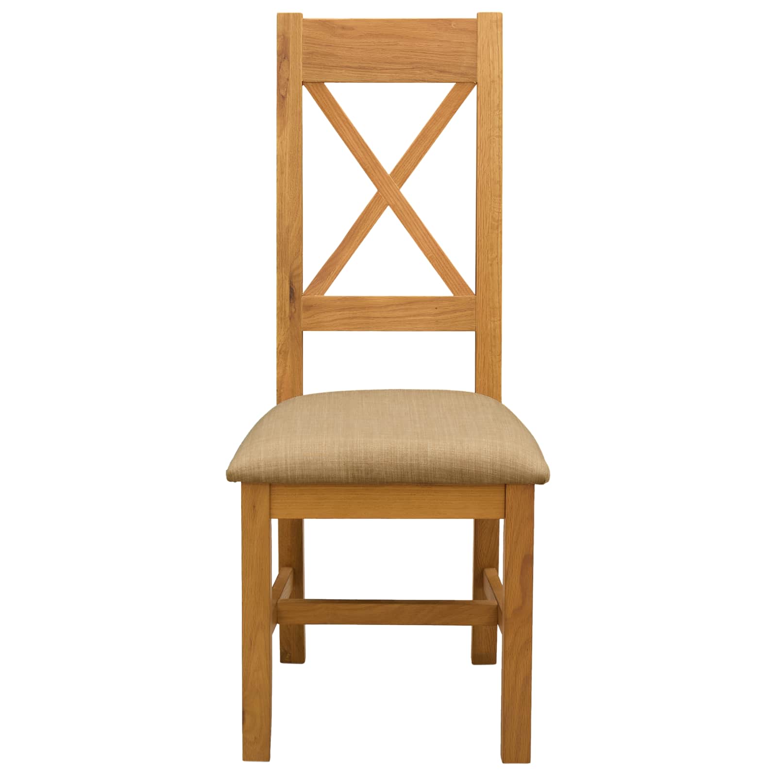 Eetkamerstoel 2 pcs Massief Eikenhout Beige 45 x 54 x 105 cm