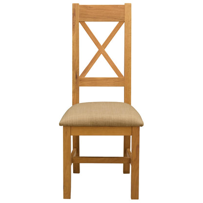 Eetkamerstoel 2 pcs Massief Eikenhout Beige 45 x 54 x 105 cm