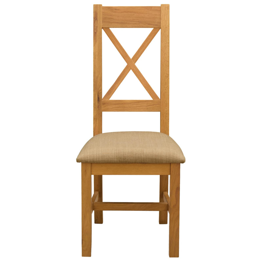 Eetkamerstoel 2 pcs Massief Eikenhout Beige 45 x 54 x 105 cm
