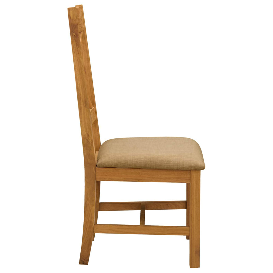 Eetkamerstoel 2 pcs Massief Eikenhout Beige 45 x 54 x 105 cm