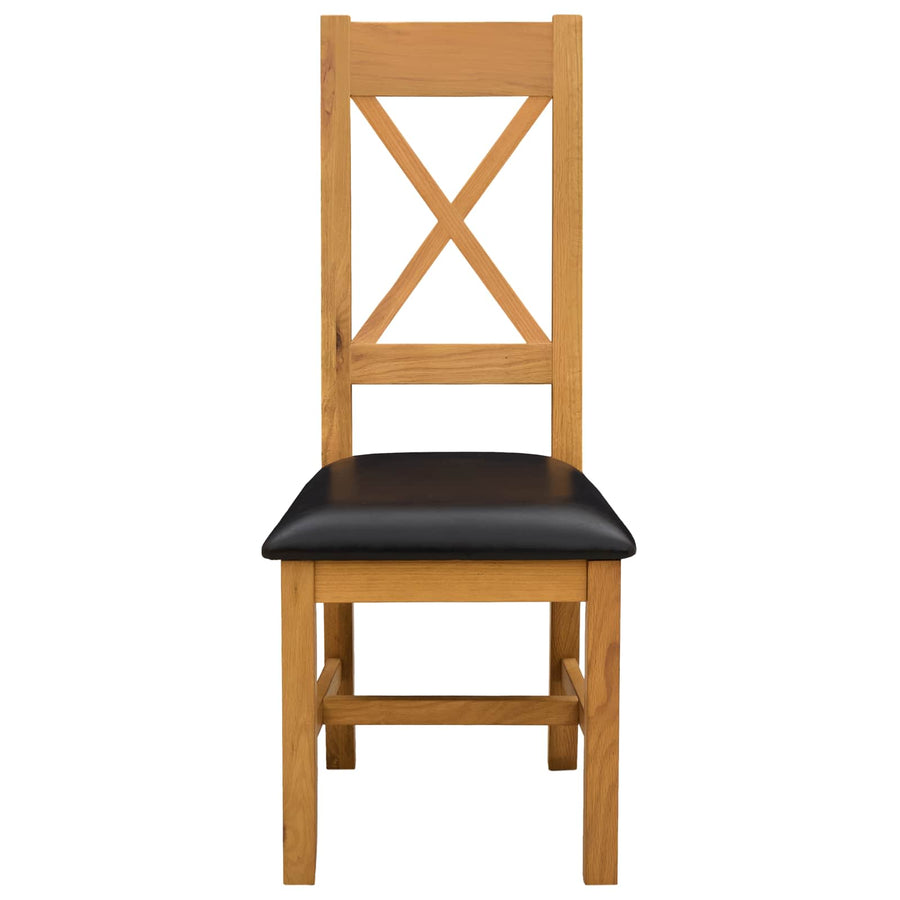 Eetkamerstoel 2 pcs Massief Eikenhout Zwart 45 x 54 x 105 cm