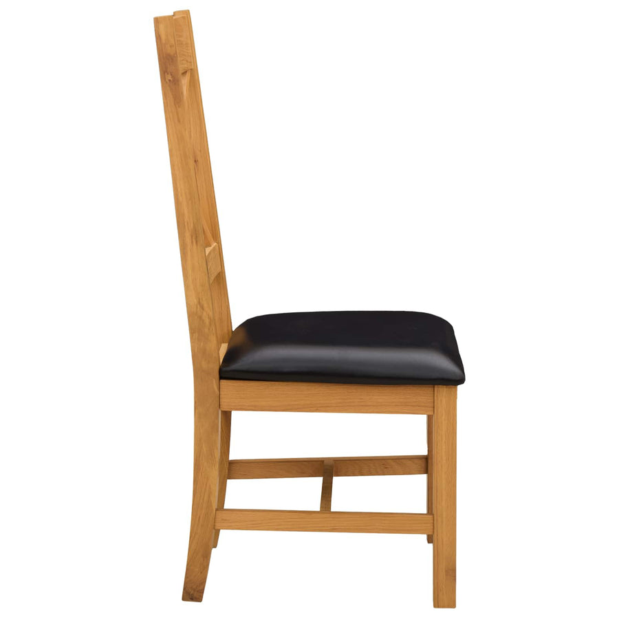 Eetkamerstoel 2 pcs Massief Eikenhout Zwart 45 x 54 x 105 cm