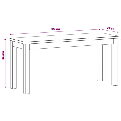 Eetbank 95 x 32 x 45 cm Massief Eikenhout Naturel
