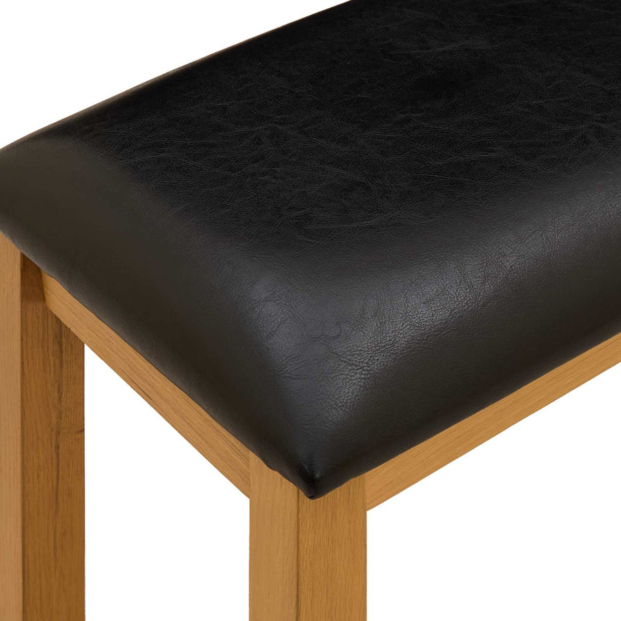 Eetbank 95 x 32 x 45 cm Massief Eikenhout Zwart