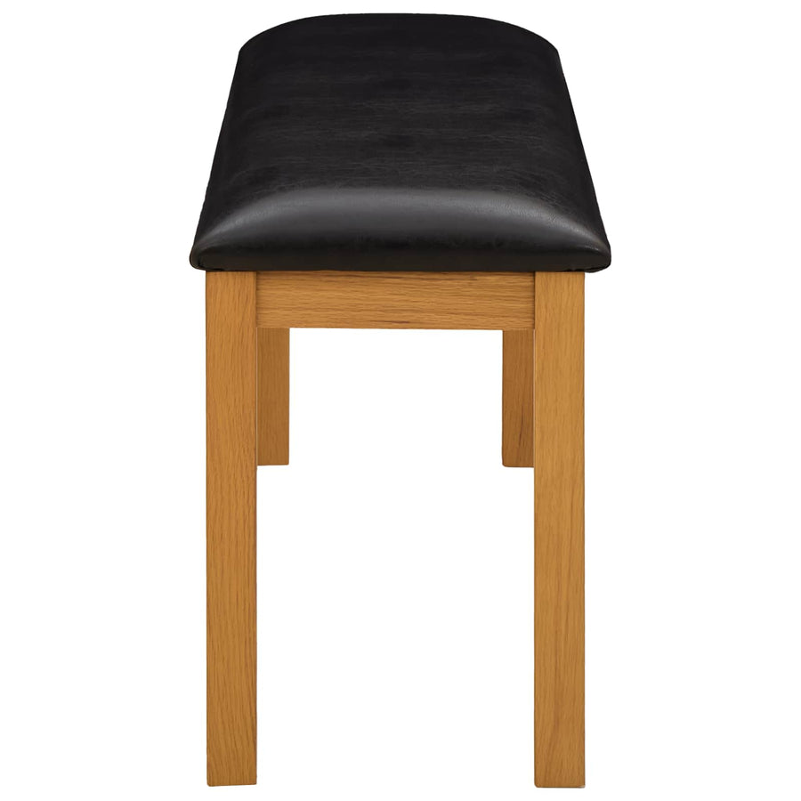 Eetbank 95 x 32 x 45 cm Massief Eikenhout Zwart
