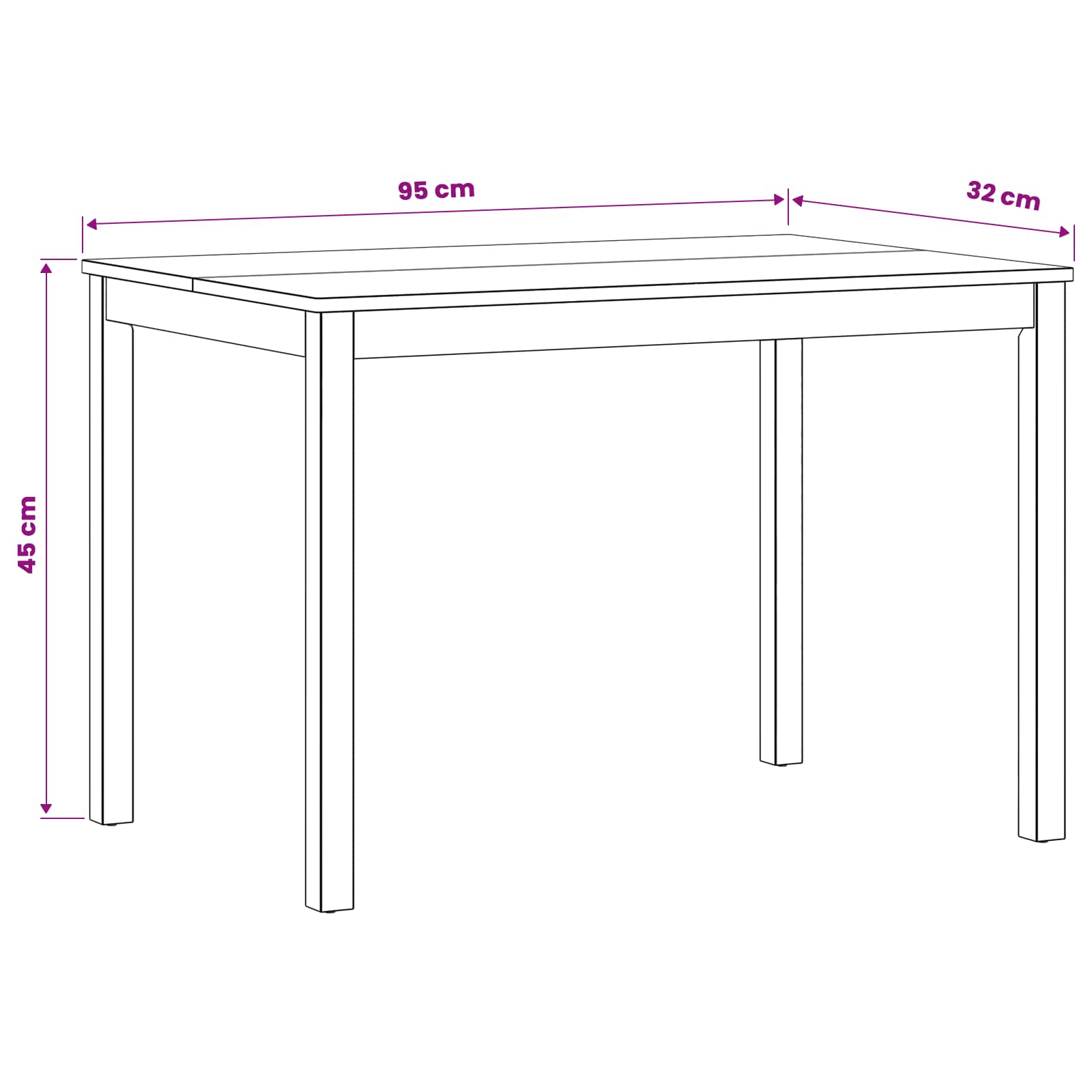 Eettafel 110 x 75 x 75 cm Massief Eikenhout Naturel Rechthoekig