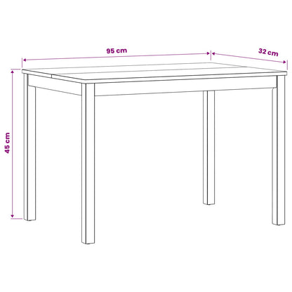 Eettafel 110 x 75 x 75 cm Massief Eikenhout Naturel Rechthoekig